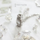 18ct White Gold Baguette & Brilliant Diamond Cluster Pendant 0.53ct