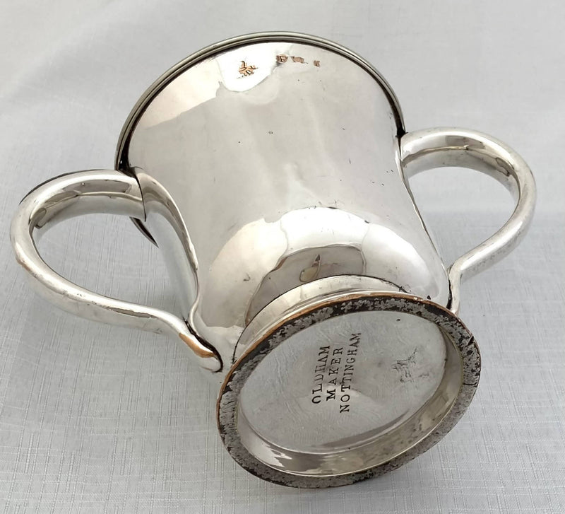 19th Century Old Sheffield Plate Loving Cup. Oldham of Nottingham.