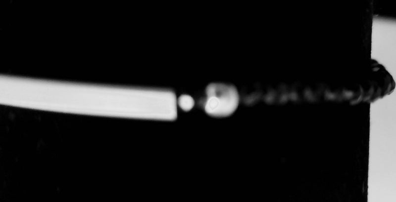 New Black Spinel Beaded Bracelet in Sterling Silver 7.5 Inch