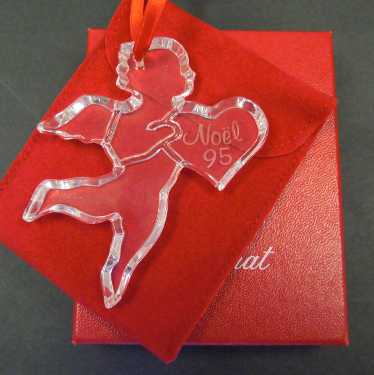 Baccarat 1995 clear crystal Christmas decoration
