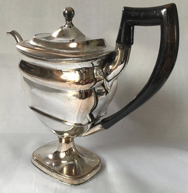 Georgian, George III, Old Sheffield Plate, vase shaped pedestal teapot, circa 1810.