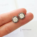 18ct White Gold Black & White Diamond Earrings