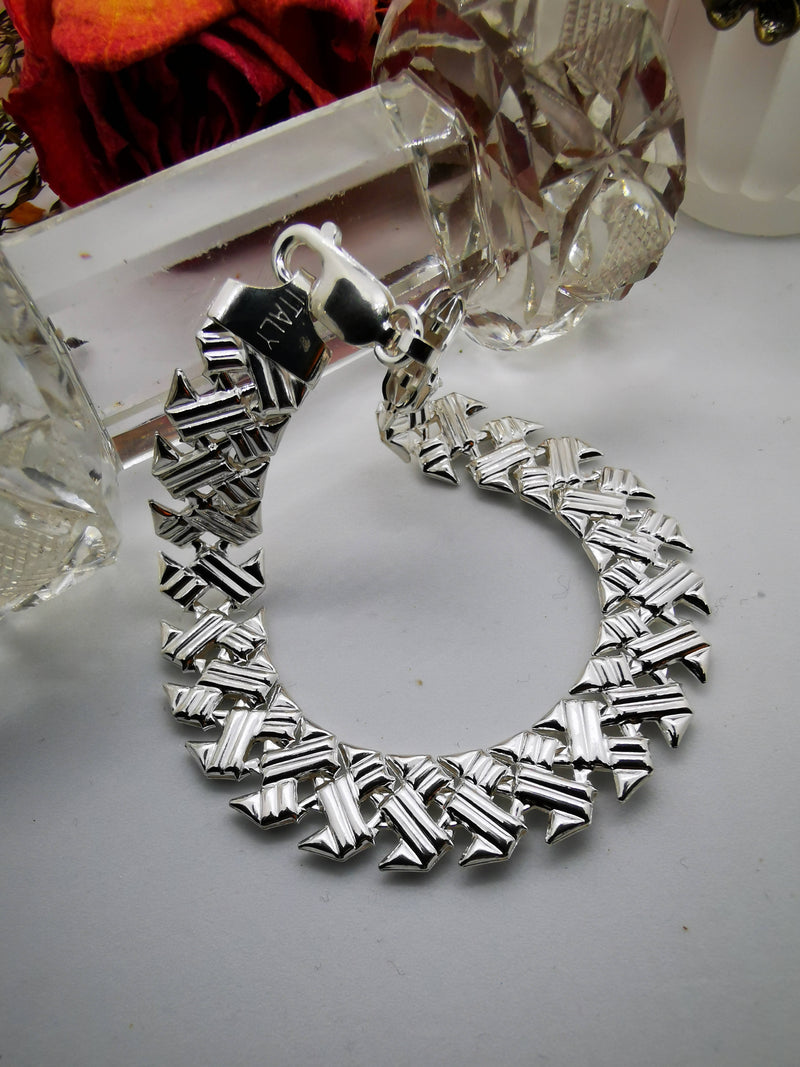 New Limited Edition Italian Sterling Silver Bracelet - 7.5"
