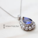 Stunning Handmade 18ct White Gold Tanzanite & Diamond Pendant