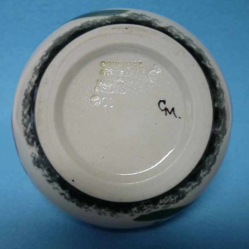 Cobridge Stoneware (Moorcroft Associate Co) Vase Red with Black Trim