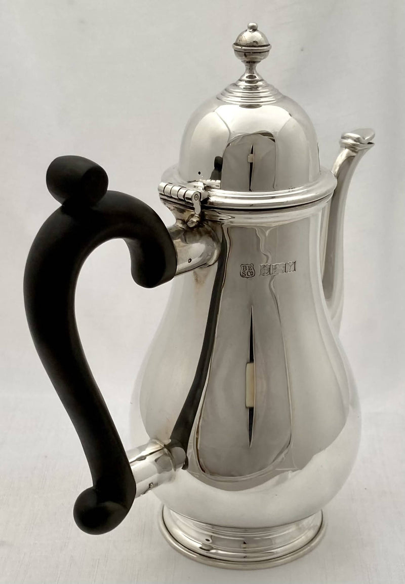 Elizabeth II Silver Bachelor's Coffee Pot. Birmingham 1973 Barker Ellis Silver Co. 12.7 troy ounces.