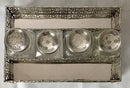 Georgian, George III, large silver galleried inkstand. London 1770 Robert Peaston. 20 troy ounces.
