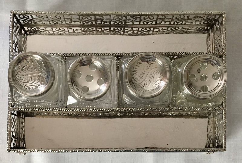 Georgian, George III, large silver galleried inkstand. London 1770 Robert Peaston. 20 troy ounces.