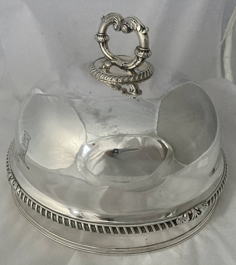 Matthew Boulton Late Georgian Silver Plated Crested Game Meat Dome.
