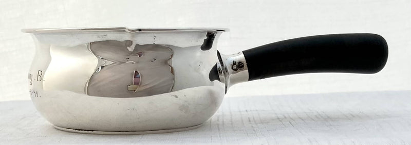 Danish 830 Silver Brandy Pan. Assay Marks for Johannes Siggaard 1940.