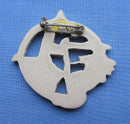 Large Round Celluloid Brooch Depicting Warrior Slaying A Dragon