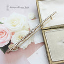 Edwardian 18ct Diamond Flower Bar Brooch