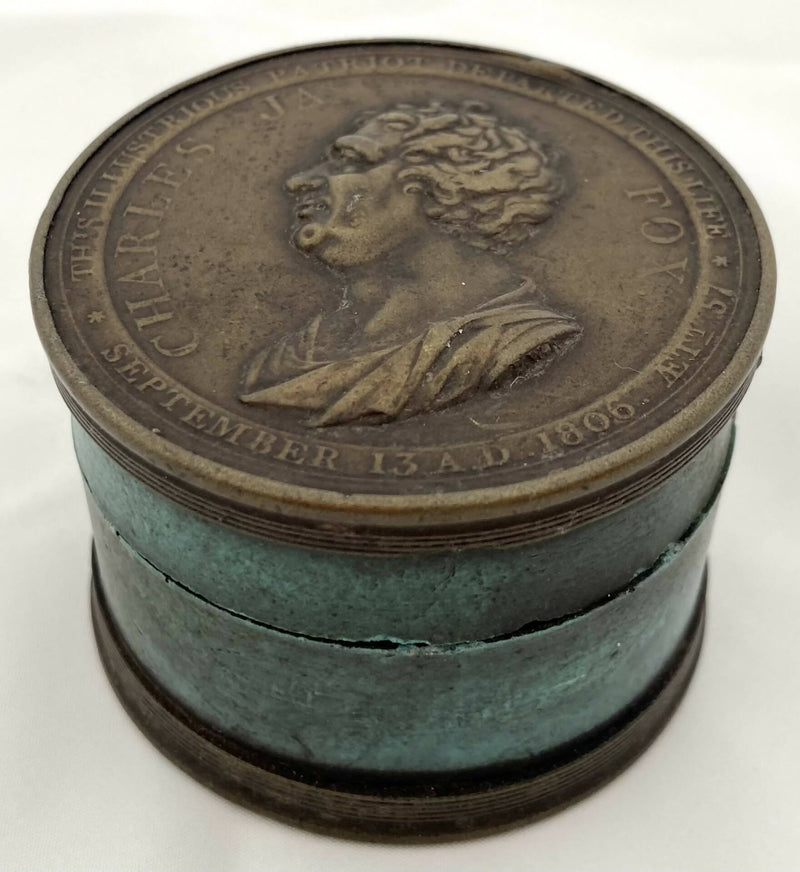 19th Century Charles James Fox Medal Snuff Box.