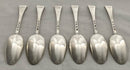 Georgian, George II, Set of Six Silver Hanoverian Pattern Tablespoons. London 1742 Ebenezer Coker. 12 troy ounces.
