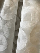 Squircles funky -contemporary Style cream madras Curtain Panelling 56”/54”