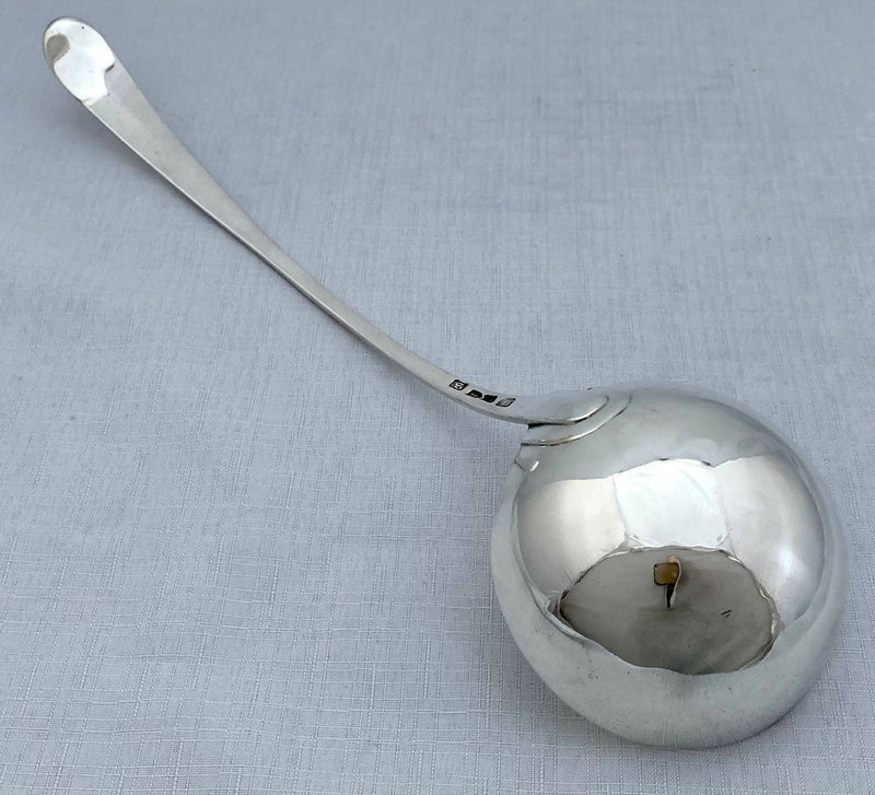 Georgian, George III, Greyhound Crested Silver Soup Ladle. London 1773 Thomas Ellis. 5.5 troy ounces.