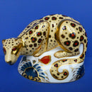 Royal Crown Derby Limited Edition Paperweight - Savannah Leopard (Boxed)