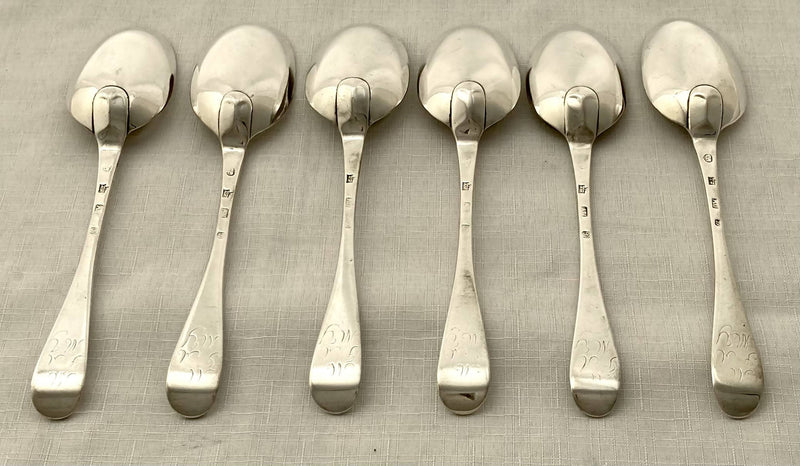 Georgian, George II, Six Scottish Silver Hanoverian Pattern Tablespoons. Edinburgh 1733 Charles Blair (Archibald Ure Assay Master). 13 troy ounces.
