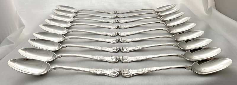 Georgian, George III, Set of Eighteen Silver King's Pattern Tablespoons, Crested for Maltby. London 1810 Paul Storr. 63 troy ounces.