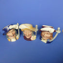 Royal Doulton Limited Edition Large Character Jugs The Three Musketeers Aramis, Porthos and Athos D6829, D6828 and D6827