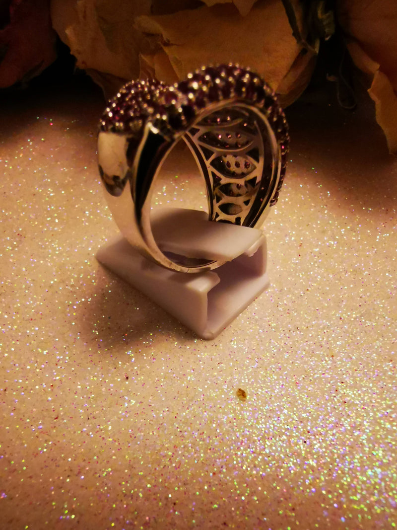 New Rhodolite Garnet 925 Sterling Silver Ring (Size N/O)