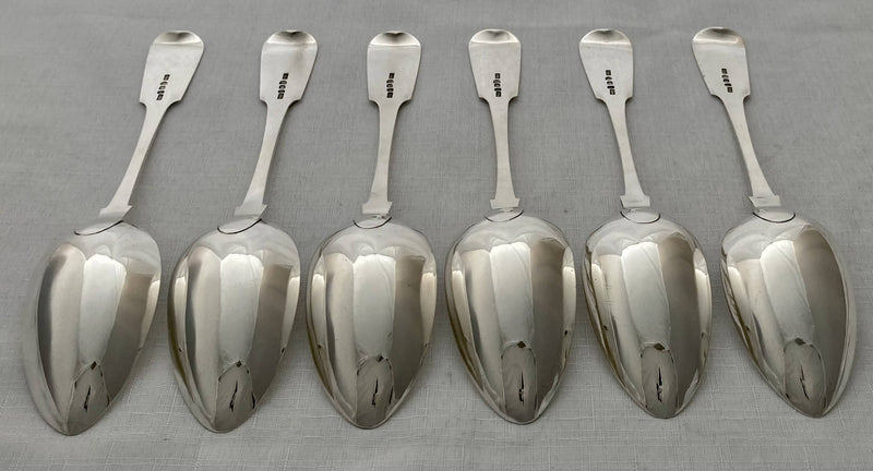 Georgian Set of Six Scottish Provincial Silver Tablespoons. William Jamieson of Aberdeen. 14.1 troy ounces.