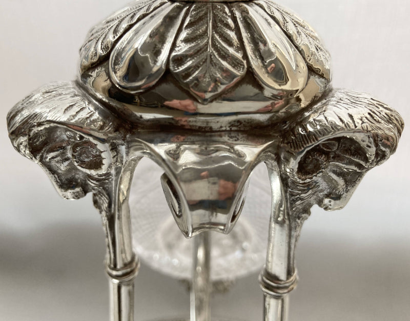 Victorian Silver Plated & Cut Glass Centrepiece with Mirrored Plateau. Henry Wilkinson & Co. of Sheffield, circa 1850 - 1870.