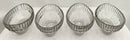 Victorian Set of Four Silver Plated & Cut Glass Salt Dishes, circa 1850 - 1860.