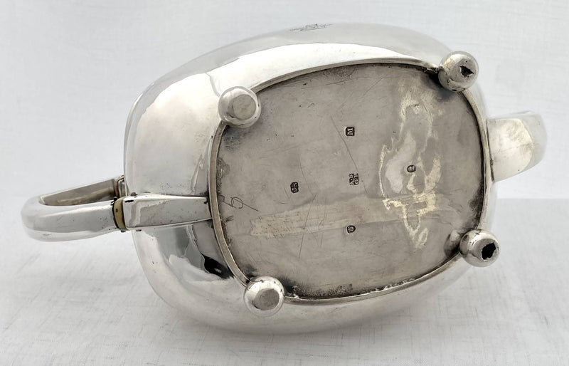 Georgian, George III, Crested Silver Teapot. London 1807 Alice & George Burrows II. 21 troy ounces.