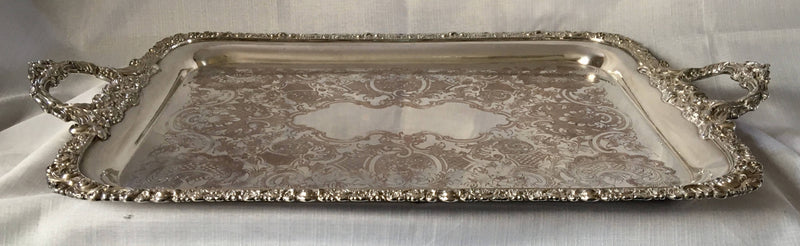 Georgian, George IV period, Sheffield Plated twin handled serving tray. Circa 1830.