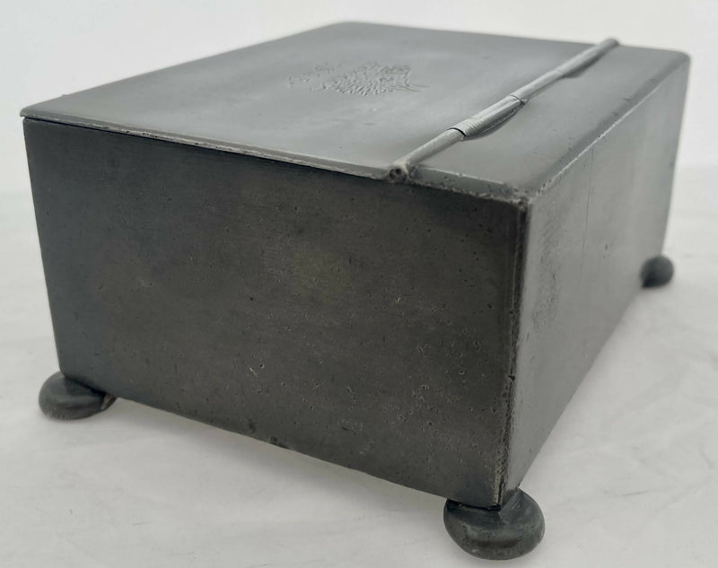 Georgian, George III, Crested Pewter Tobacco Box, circa 1805.