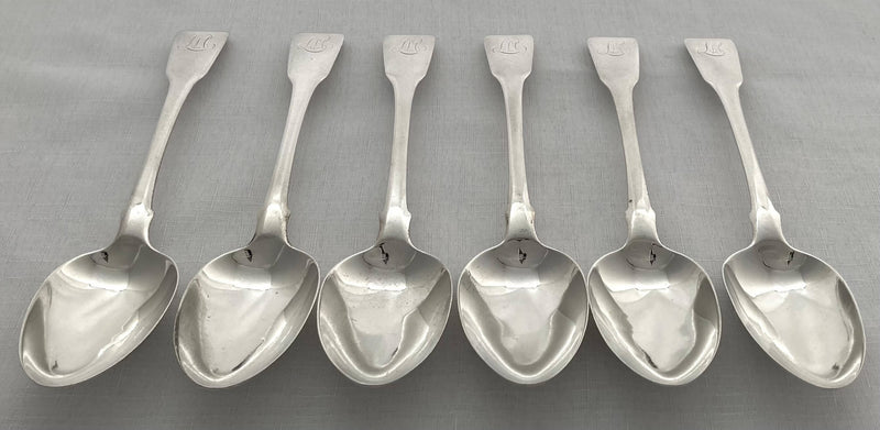 Georgian, George III, Set of Six Silver Tablespoons. London 1812, Eley, Fearn & Chawner. 13.5 troy ounces.