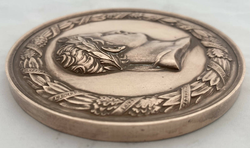 The Death of Napoleon Bonaparte on Saint Helena Bronze Medal. After Andrieu.