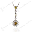 Handmade Platinum Yellow & White Diamond Necklace