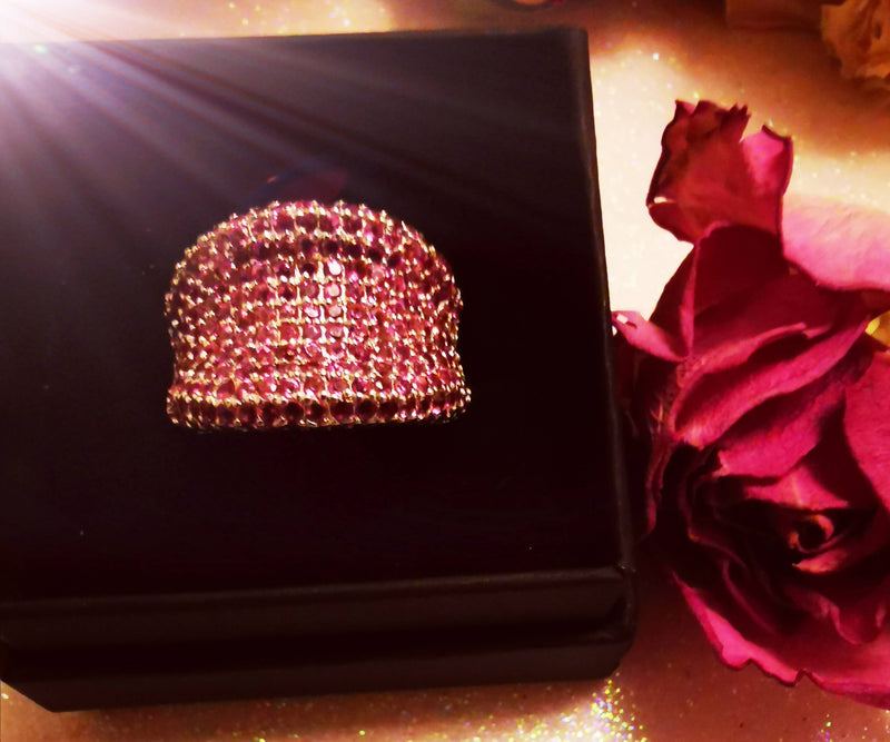New Rhodolite Garnet 925 Sterling Silver Ring (Size N/O)