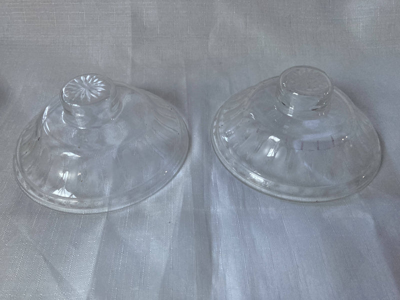 Early Victorian Pair of Silver Plated Pedestal Comport Stands with Etched Glass Dishes. Elkington & Co. 1847