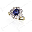 18ct Sapphire & Diamond Oval Cluster Ring
