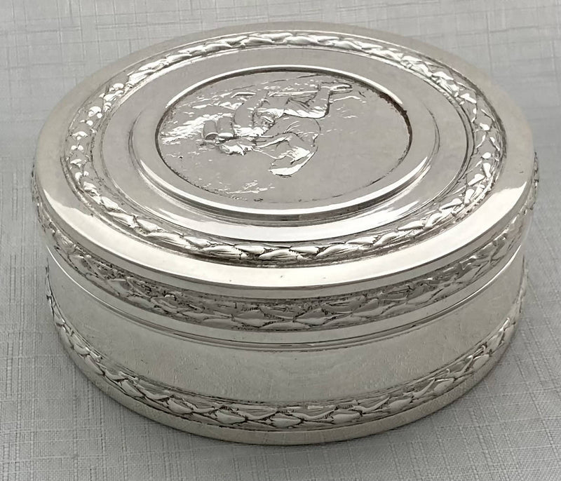French Silver Plated Box Depicting a Nurse Attending a French Soldier of The Great War.