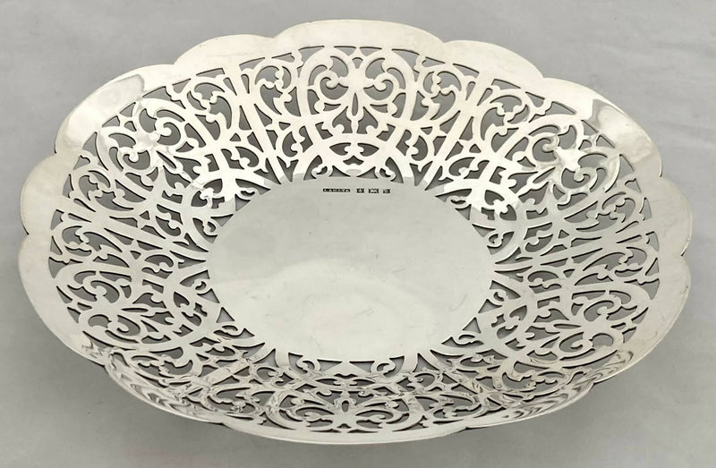 Elizabeth II Pierced Silver Dish. Birmingham 1960 Lancelott & Hall Ltd. 3.3 troy ounces.