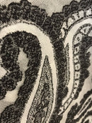 Striking contemporary Paisley Black Cotton madras Lace Curtain Panel 66"/120"