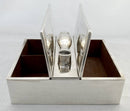 Victorian Silver Desk Cigar Box, Crested for Aynscomb. London 1897 Joseph Braham.