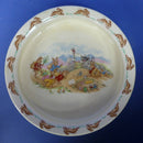 Royal Doulton Large Bunnykins Baby Plate / Oatmeal "Beware Of The Bull"