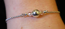 Bridget: Adjustable Swarovski crystal-silver bead bracelet