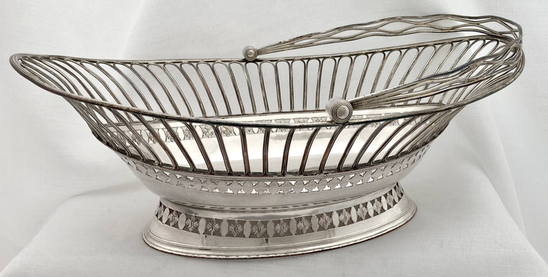 Georgian, George III, Old Sheffield Plate Cake Basket, circa 1780. Gray Family Crest.