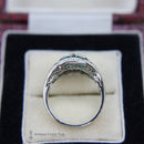 Handmade Platinum Emerald & Diamond Cluster Ring