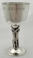 Victorian Silver Presentation Figural Goblet. London 1898 Pairpoint Brothers. 8.4 troy ounces.