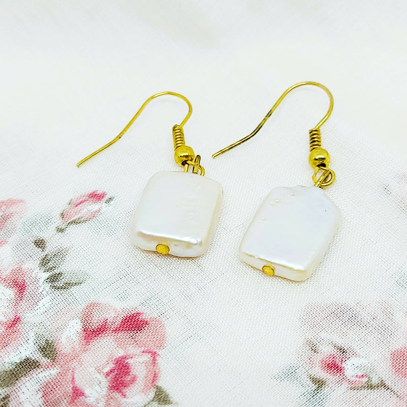 Gold Plated Baroque Pearl Earrings