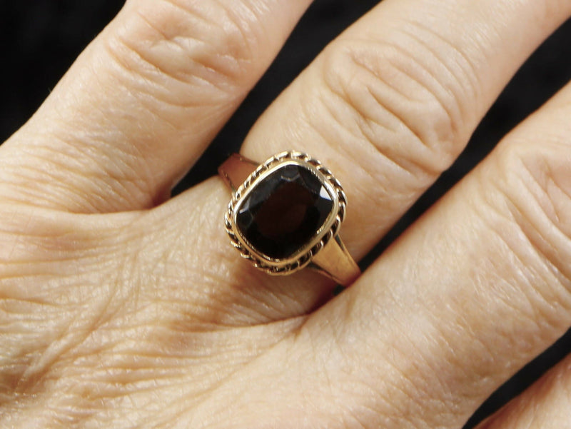 Vintage 9ct Gold Smokey Citrine Ring