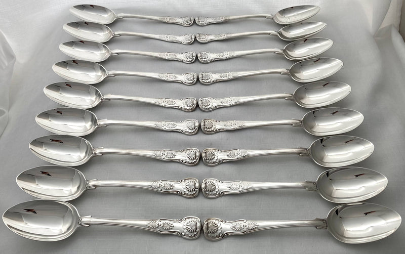 Georgian, George III, Set of Eighteen Silver King's Pattern Tablespoons, Crested for Maltby. London 1810 Paul Storr. 63 troy ounces.