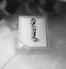 Diamond Initial silver charm pendant